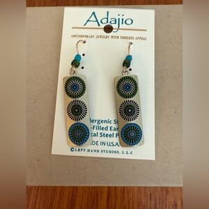 New Adajio Contemporary Boho Beaded Dangle Earrings Southwestern